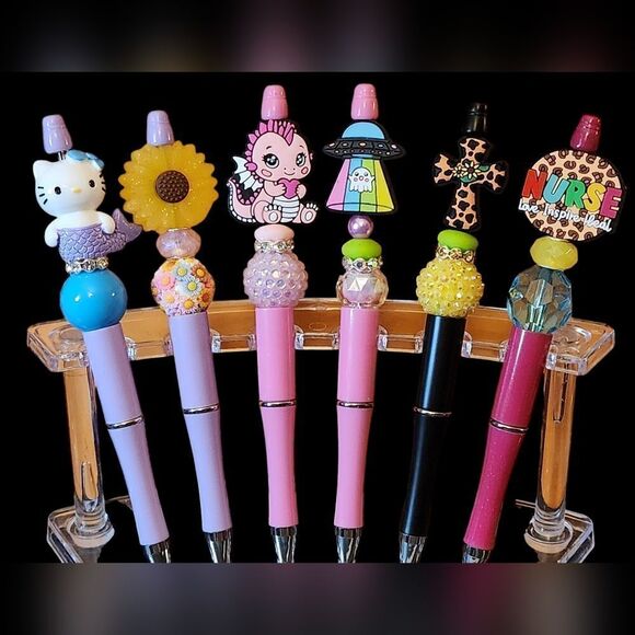 New! Karen's Kustom Made Beautiful Beaded Pen w/Free Ink Refill - Picture 14 of 16